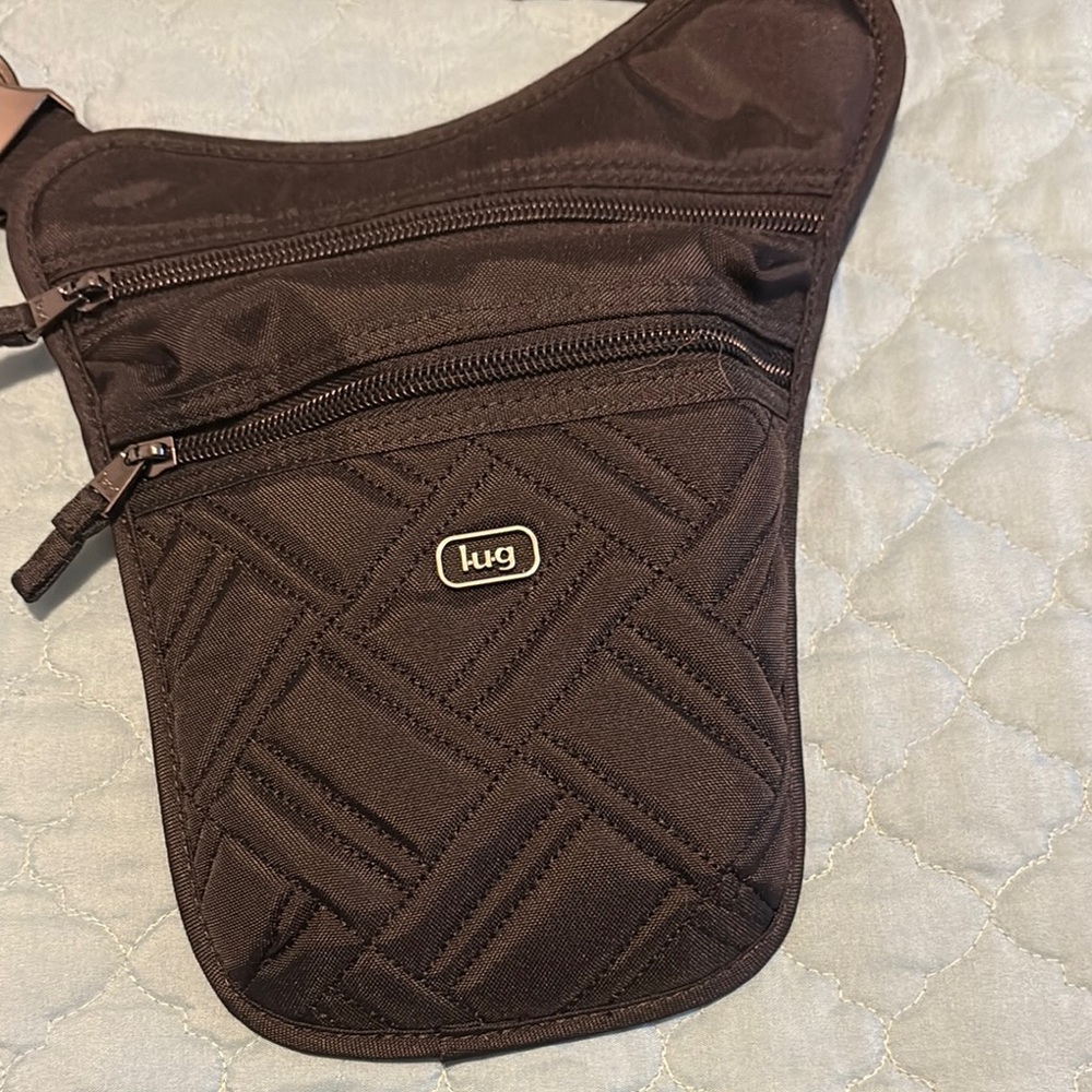 Lug Black Belt Bag with Modern Quilted Design